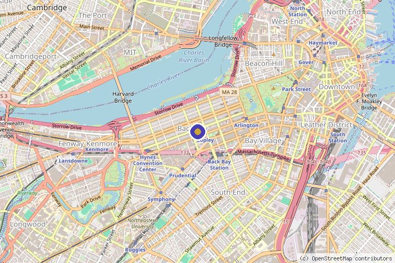 Map showing the location of Icon MD Medical Spa + Laser Center Boston in Boston, MA