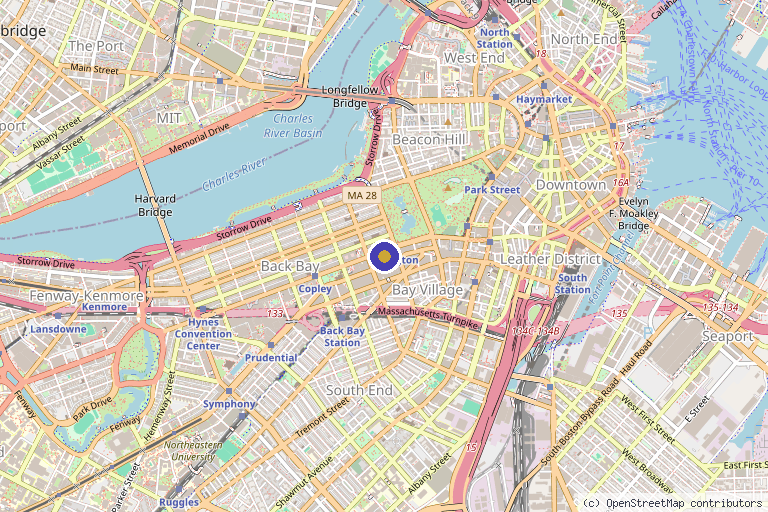Map showing the location of Shah Wellness and Medspa in Boston, MA