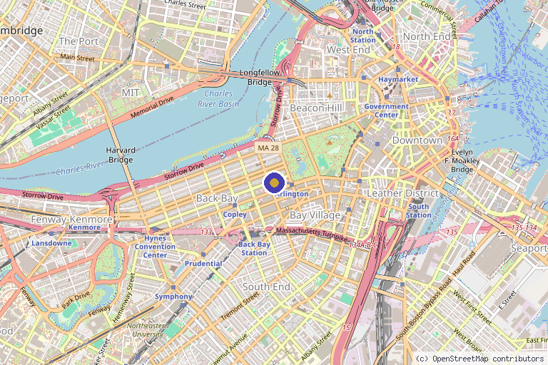 Map showing the location of Bella Santé Day Spa & Med Spa – Boston in Boston, MA