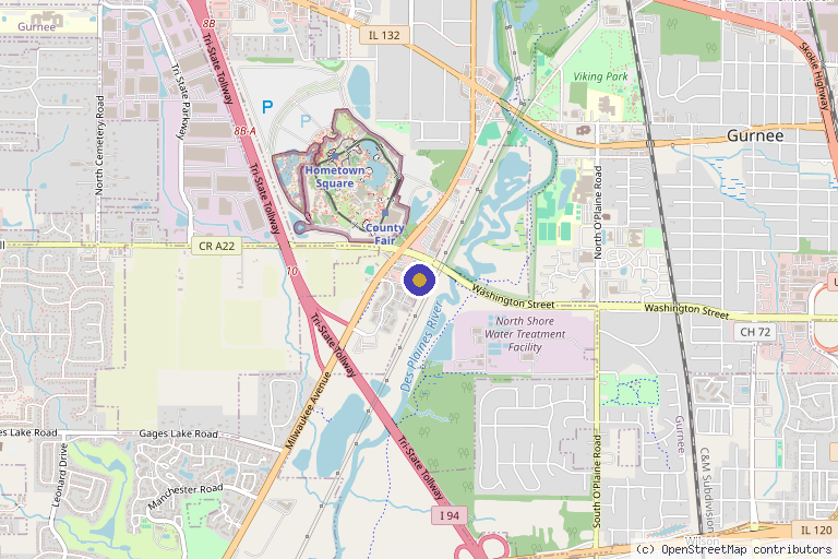 Map showing the location of ALC Medspa in Gurnee, IL