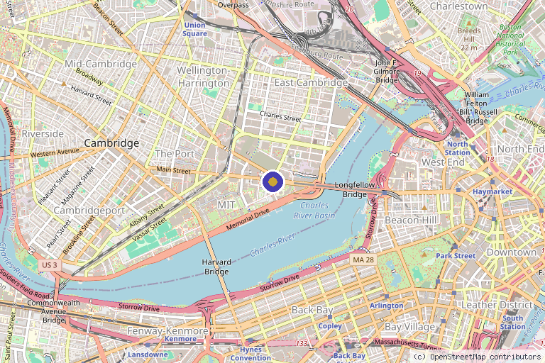Map showing the location of BlueRock Therapeutics in Cambridge, MA