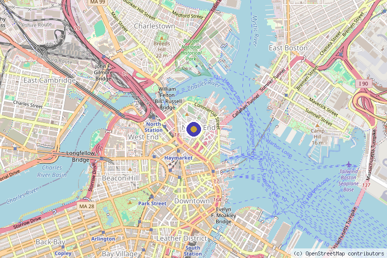 Map showing the location of SEAPORT MEDSPA - North End in Boston, MA