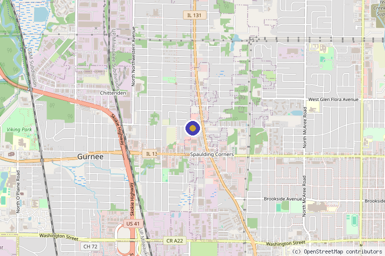 Map showing the location of Beauty Room Medspa in Waukegan, IL