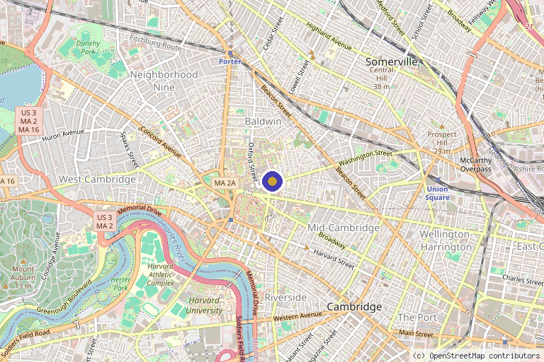 Map showing the location of Department of Stem Cell and Regenerative Biology in Cambridge, MA