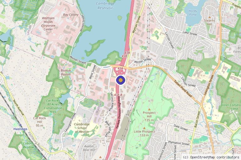 Map showing the location of Aesthetic Smile Reconstruction in Waltham, MA