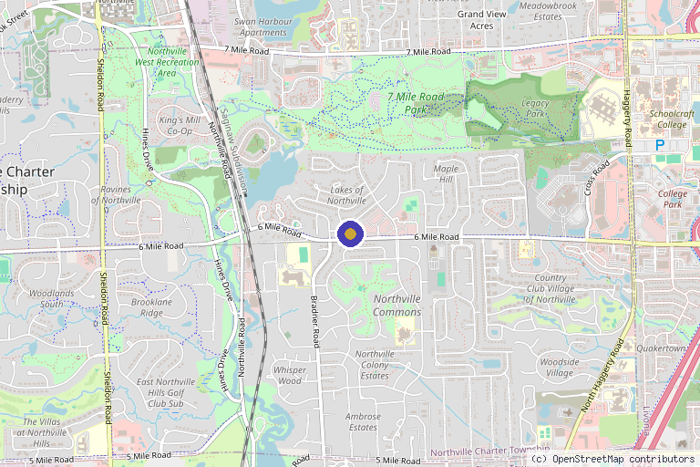 Map showing the location of Northville Beauty Spa in Northville, MI