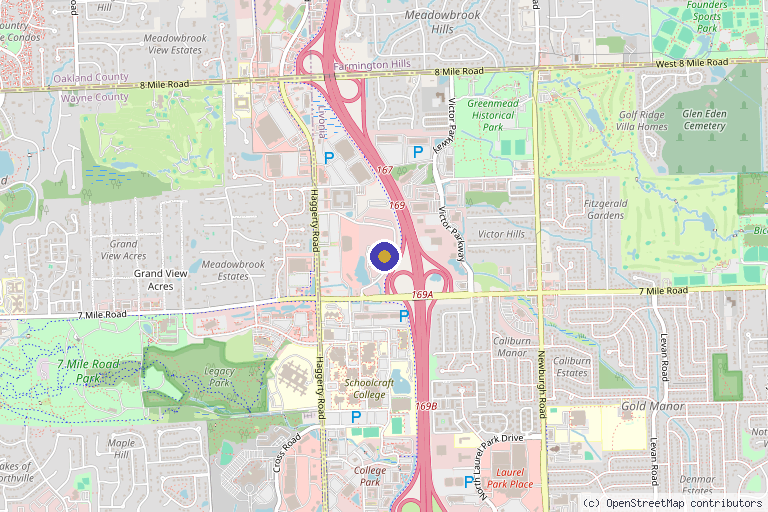 Map showing the location of Dermatology Specialists of Livonia in Livonia, MI