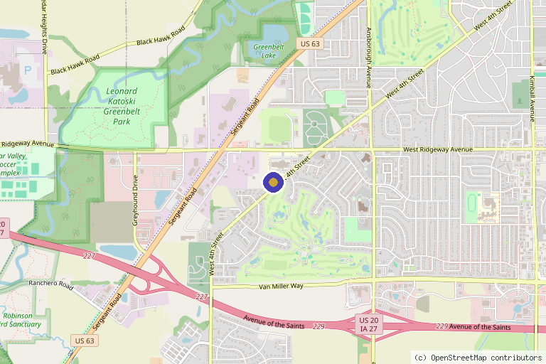 Map showing the location of Ashar Afzal, MD in Waterloo, IA