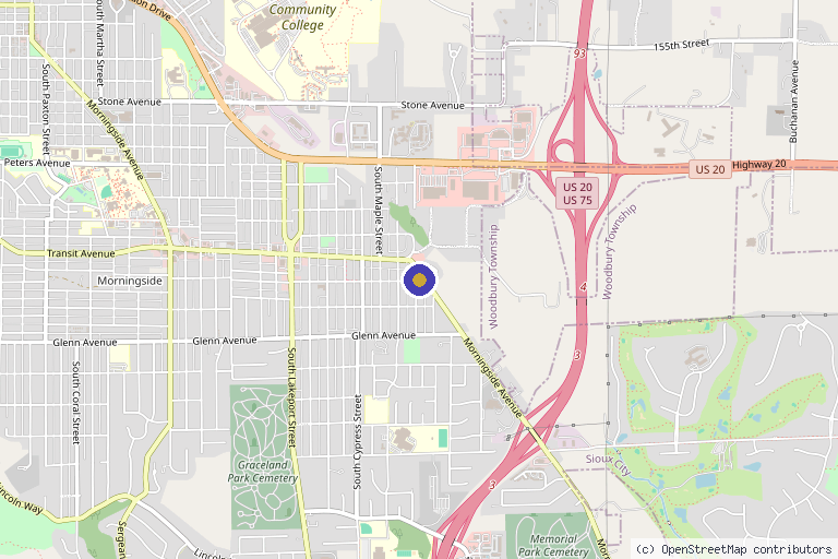 Map showing the location of Prosper Health and Aesthetics in Sioux City, IA