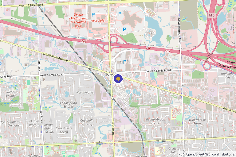 Map showing the location of Novi Aesthetics in Novi, MI