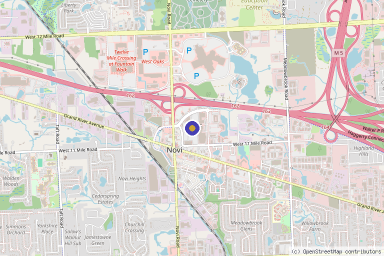 Map showing the location of SOURCE Wellness Practice in Novi, MI