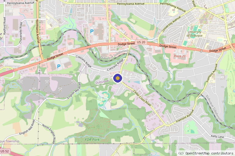 Map showing the location of Givens MD Facial Plastics | Aesthetics in Dubuque, IA