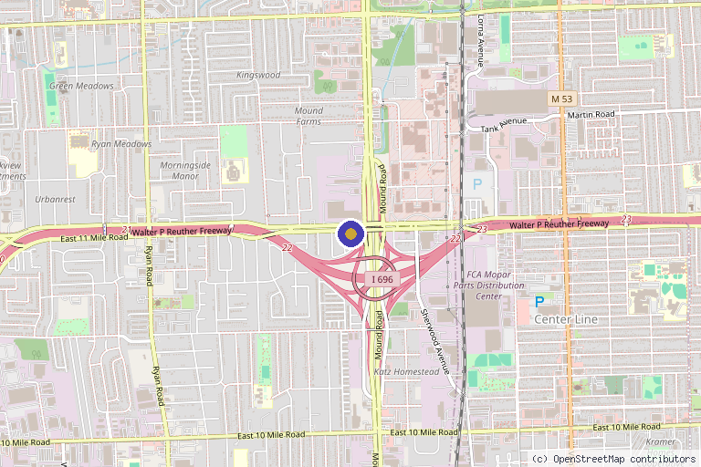Map showing the location of Luna Med Spa PLLC in Warren, MI