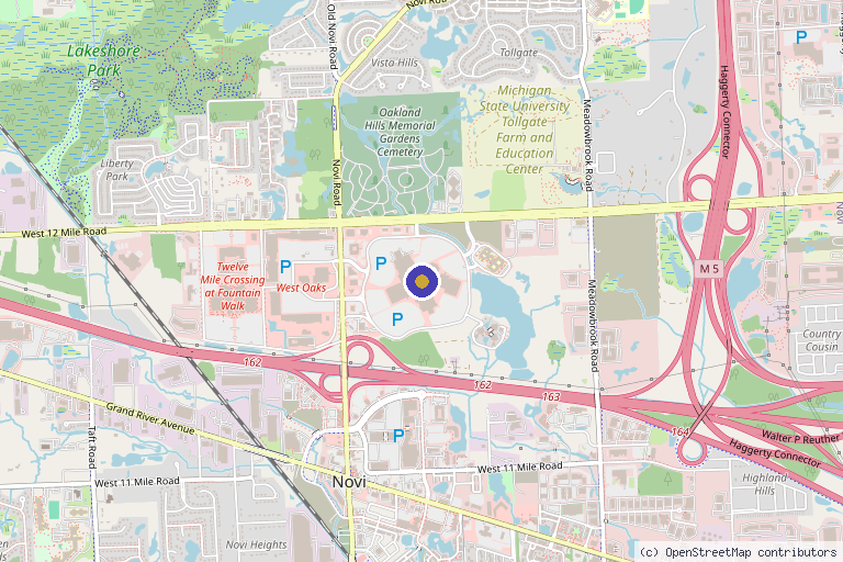 Map showing the location of Skinfluence Aesthetics in Novi, MI