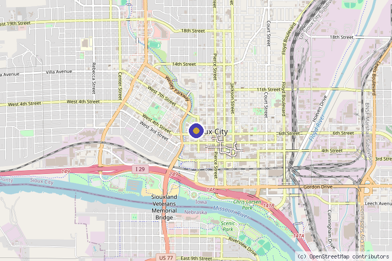 Map showing the location of No Filter Aesthetics in Sioux City, IA