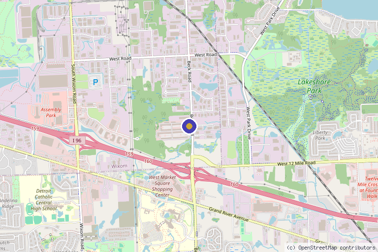 Map showing the location of PSI Medical Group in Wixom, MI