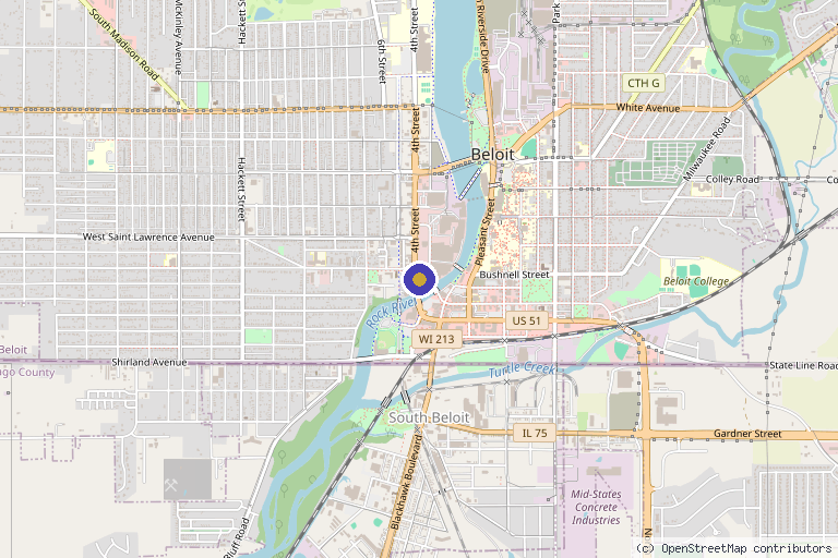 Map showing the location of Medical Grade Aesthetics in Beloit, WI