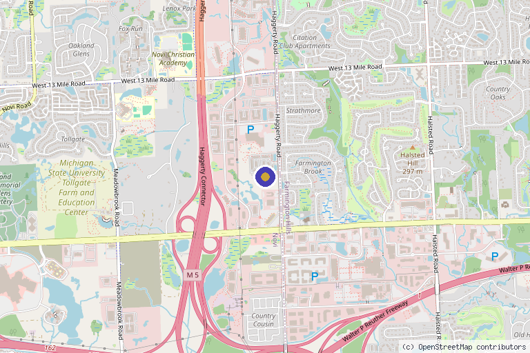 Map showing the location of Rehabilitation Physicians, PC in Novi, MI
