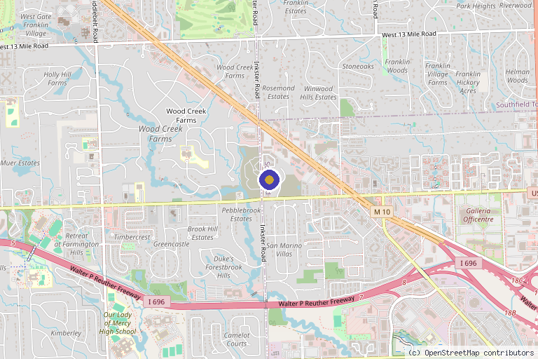 Map showing the location of Dr Beauty in Southfield, MI