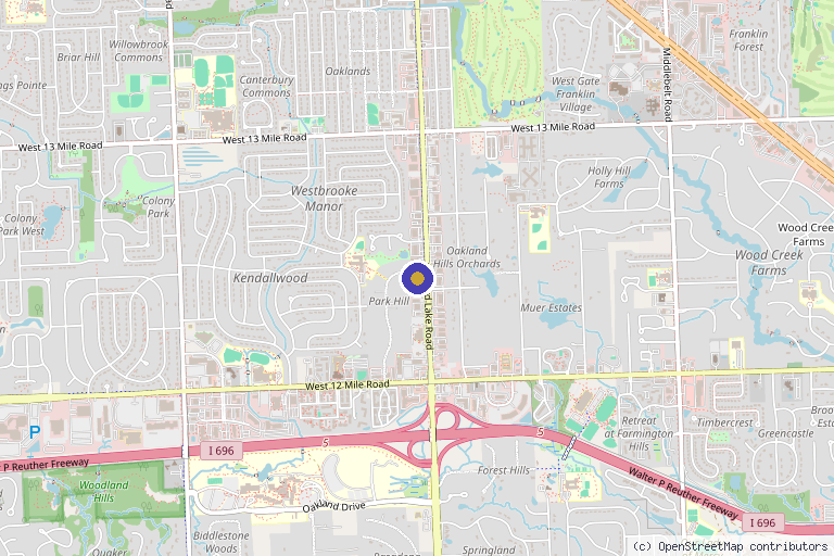 Map showing the location of Venus Hair Restoration | Hair Transplant Michigan in Farmington Hills, MI