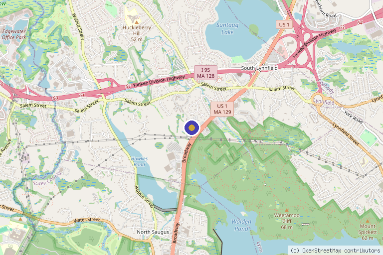 Map showing the location of Optimal Wellness MD in Lynnfield, MA