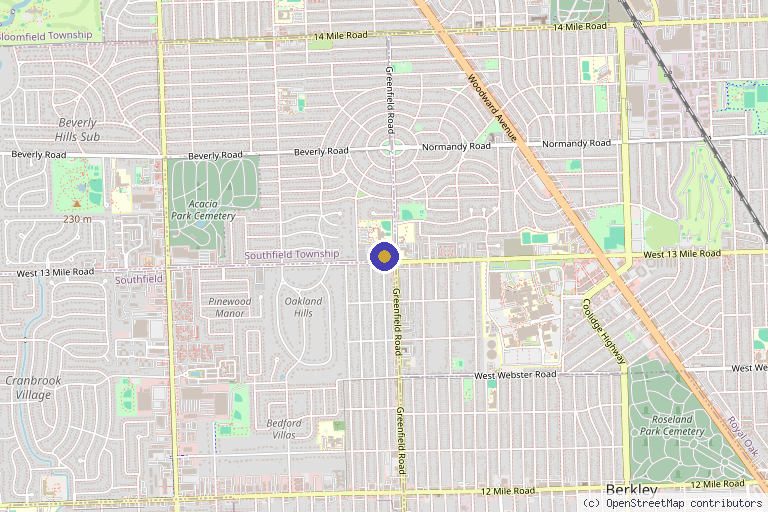Map showing the location of Detroit Doll Face Aesthetics in Beverly Hills, MI