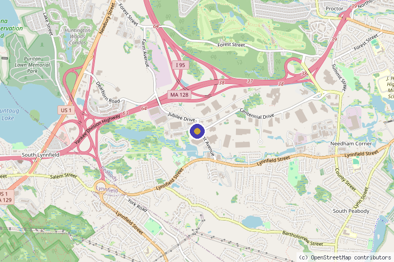 Map showing the location of Scalp New England in Peabody, MA