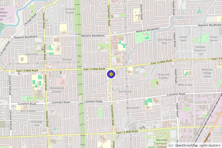 Map showing the location of Advanced Regenerative Medicine in Warren, MI