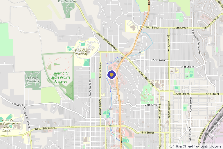Map showing the location of Lazaderm in Sioux City, IA