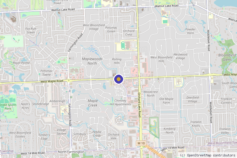 Map showing the location of Motor City Stem Cell in Detroit, MI