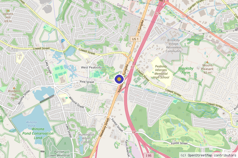 Map showing the location of ShanthalaMD Laser and Aesthetic Center in Peabody, MA