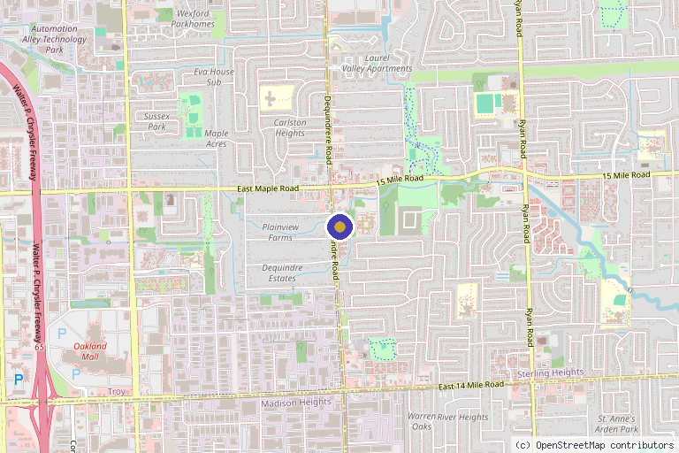 Map showing the location of Edn Skin & Spa in Sterling Heights, MI