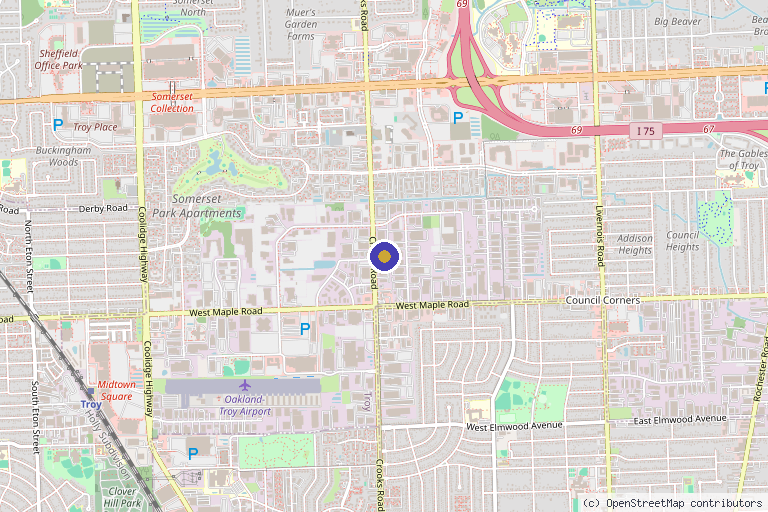 Map showing the location of Rêve Medical Spa in Troy, MI