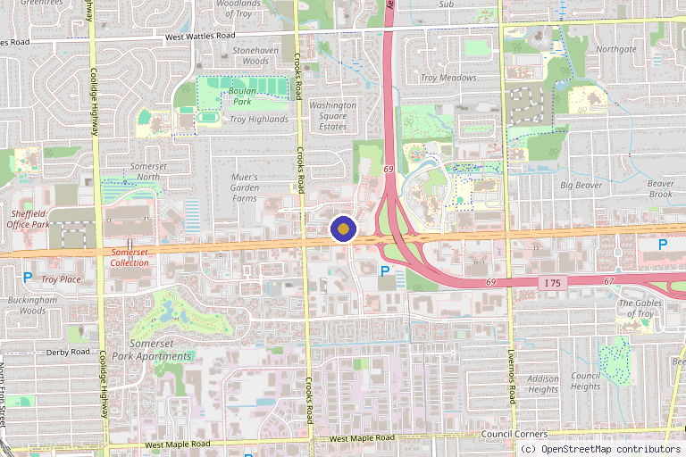 Map showing the location of SkinergyMD Troy in Troy, MI