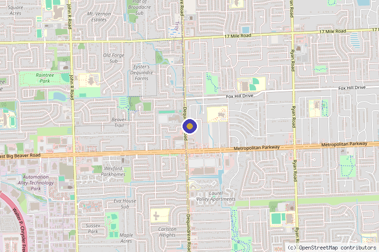 Map showing the location of Troy Laser Center in Sterling Heights, MI