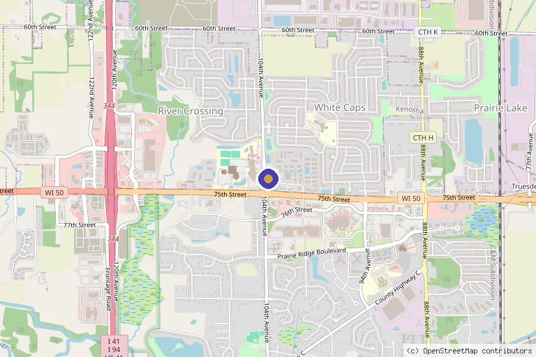 Map showing the location of Branko Prpa M.D. Spine Surgery in Kenosha, WI