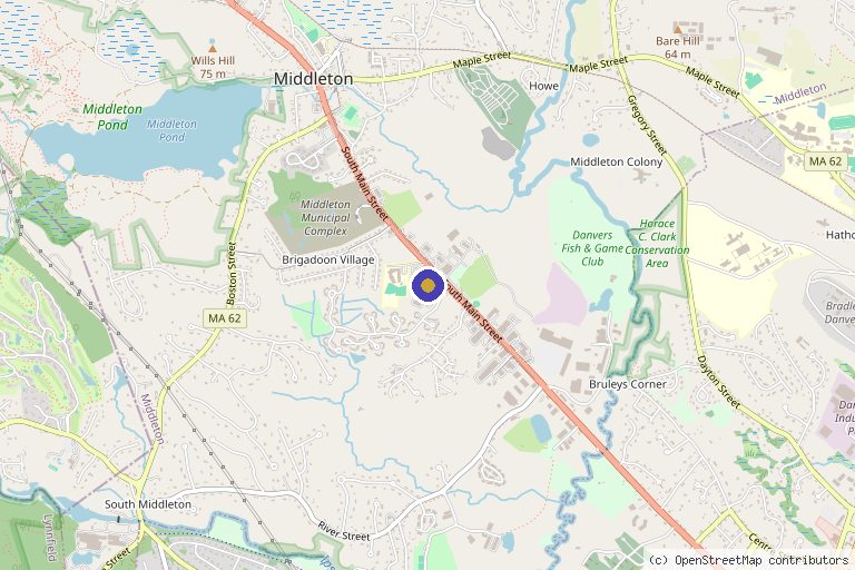 Map showing the location of Exuberance Aesthetics in Middleton, MA