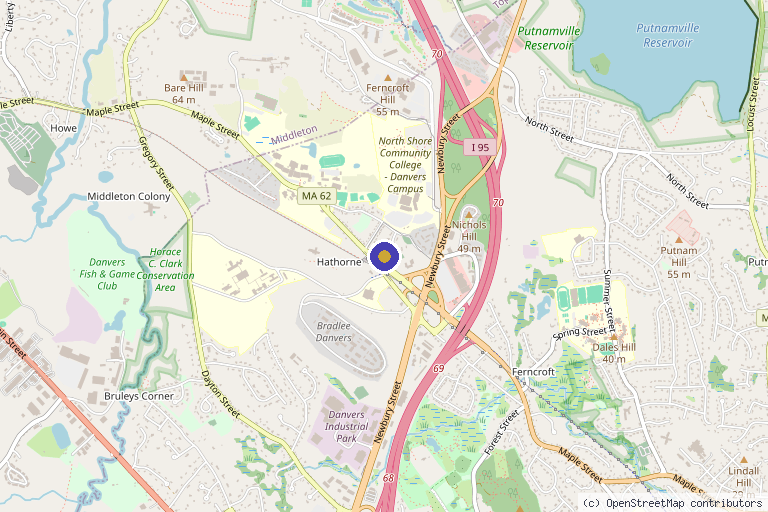 Map showing the location of Essex Integrative Health, LLC in Danvers, MA