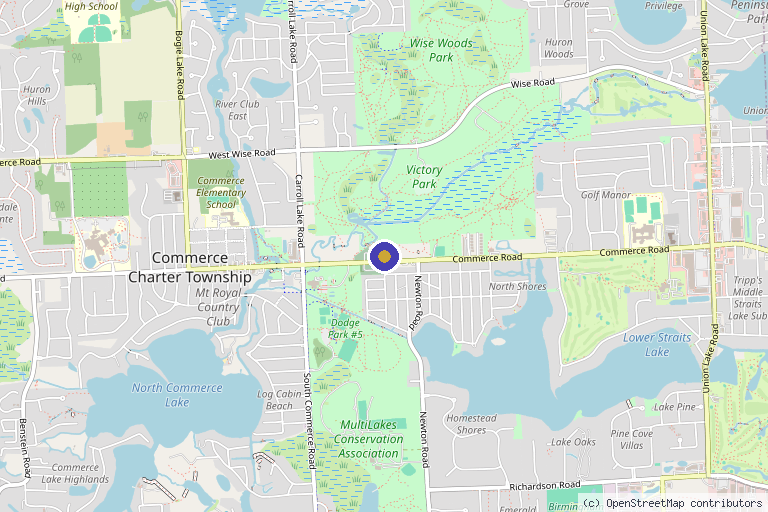 Map showing the location of Tripod Laser Services- Laser Therapy in Commerce in Commerce Township, MI