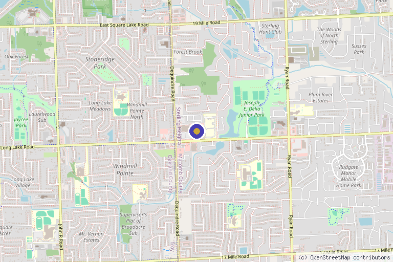 Map showing the location of Secrets of Beauty Med Spa in Sterling Heights, MI