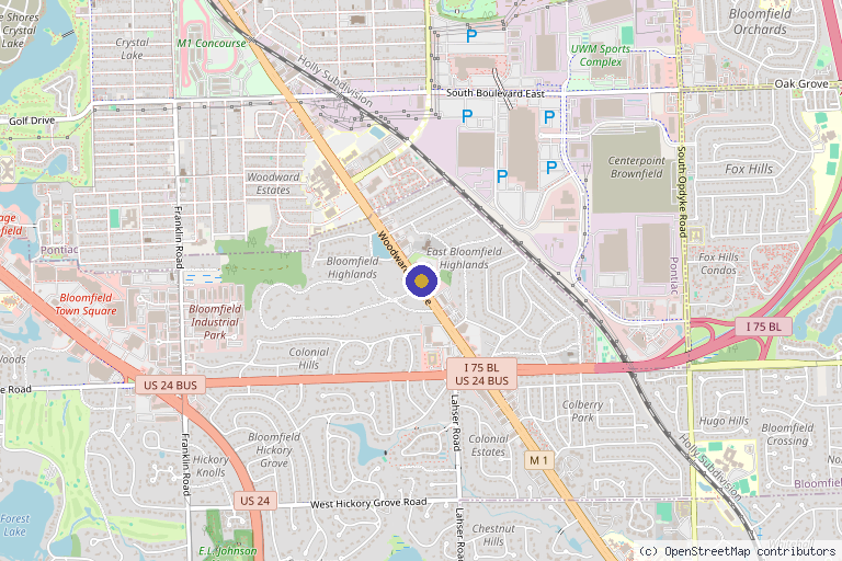 Map showing the location of The Center for Regenerative Medicine in Ann Arbor, MI