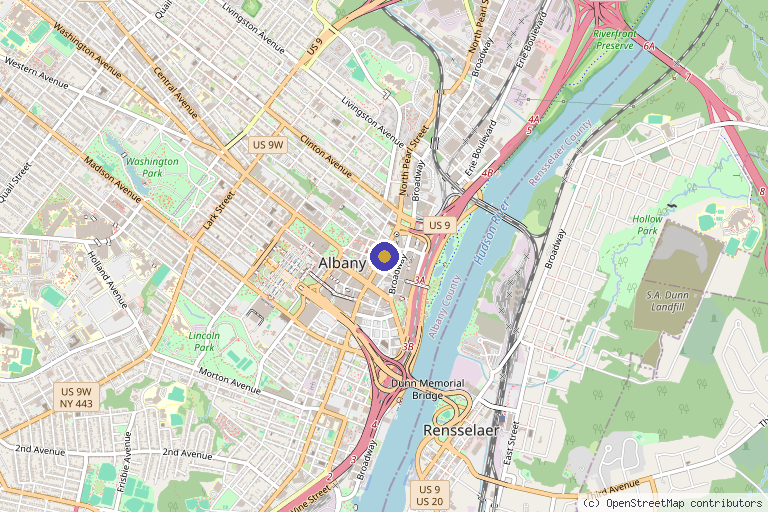 Map showing the location of Jackcy Jacob, MD in Albany, NY