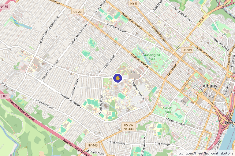 Map showing the location of Courtney Bellomo, MD in Albany, NY