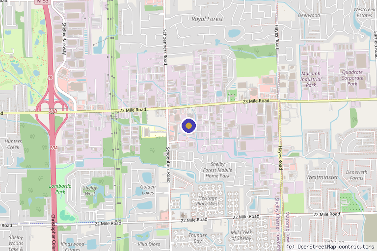 Map showing the location of H2 Aesthetics & Wellness in Shelby Township, MI
