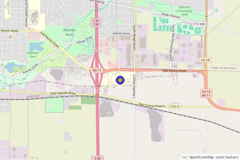 Map showing the location of Deanne Eccles Rotar, MD in Janesville, WI