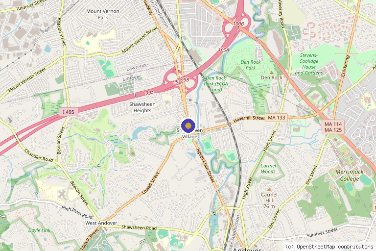 Map showing the location of VAIN Medi Spa in Andover, MA
