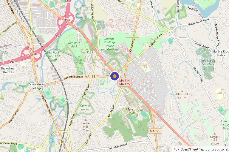 Map showing the location of J'Adore Luxe Atelier Medispa in North Andover, MA