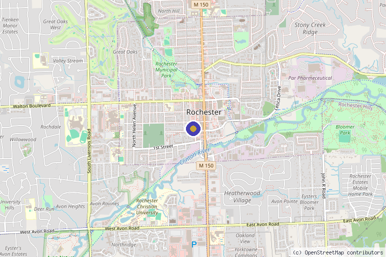 Map showing the location of Front Door Medspa in Rochester, MI