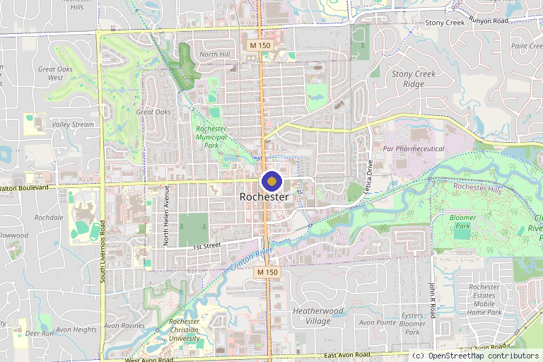 Map showing the location of Zare Cosmetic Surgery and Med Spa in Rochester, MI