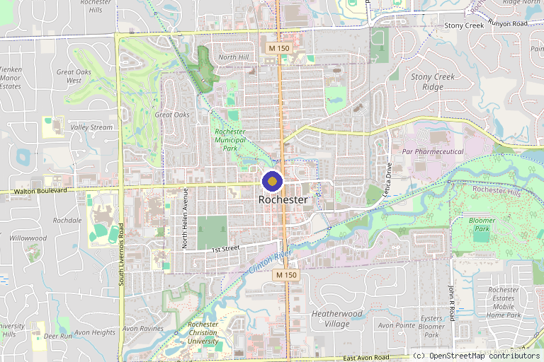 Map showing the location of Subject Skin in Rochester, MI